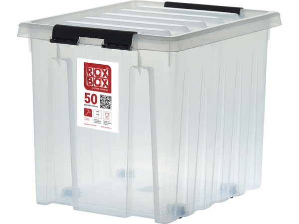 Ящик сплошной 500×390×405 мм, объем 50 л., арт.: Rox Box 50, прозрачный, код: 18710, арт. Rox Box 50