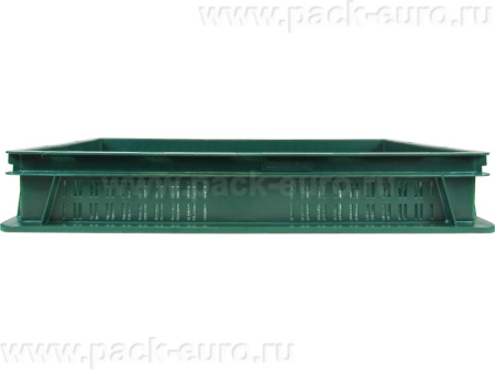 Ящик перфорированный 600×400×100, арт.: 6410-02, объём 20, зелёный, код: 23651, арт. 6410-02