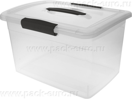 Ящик 350х235х222 11л. для хранения, с крышкой, на клипсах, с ручкой, код: 36198, арт. Keeplex Vision 11.1