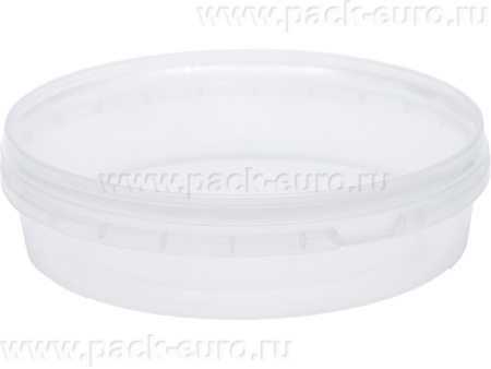 Контейнер 0,300л. круглый, d 140мм, с прозрачной крышкой  прозрачный, арт. КН-300- d-140 мм