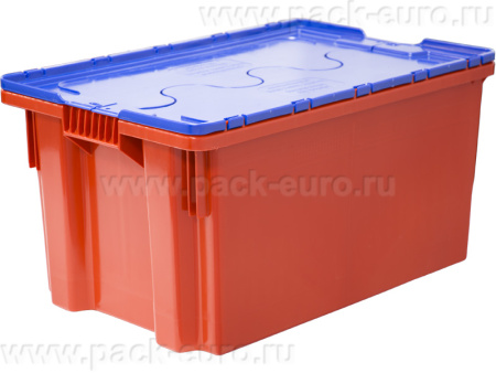 Ящик 600х400х300 Safe PRO сплошной красный с синей крышкой, арт. 601-1 SP