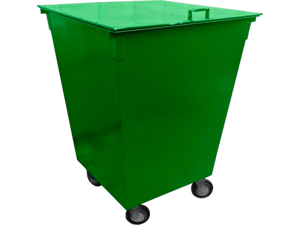 Контейнер металл 750л. для ТБО, с крышкой, на колёсах зелёный, арт. КМ 0.75-3 зелёный Контейнер металл 750л. для ТБО, с крышкой, на колёсах зелёный, арт. КМ 0.75-3 зелёный