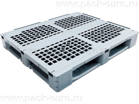 Паллет 1200х1000х157 перфорированный, на 5  полозьях, код: 28994, арт. IR 1210P-5R серый