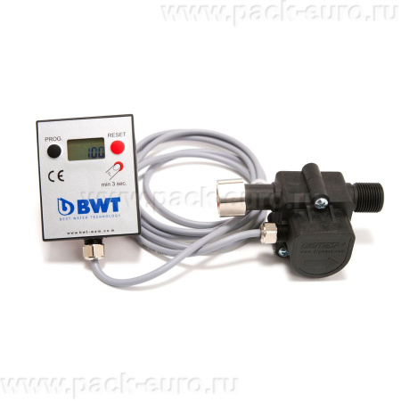 Счетчик расхода воды с LCD дисплеем, FM 3/8“ x M 3/8“,арт.812195/812136 от компании Европактрейд