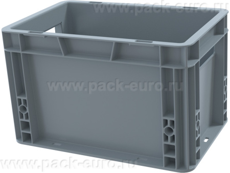 Ящик 300х200х170 сплошной, гладкое дно, серый, арт. SPK 3017
