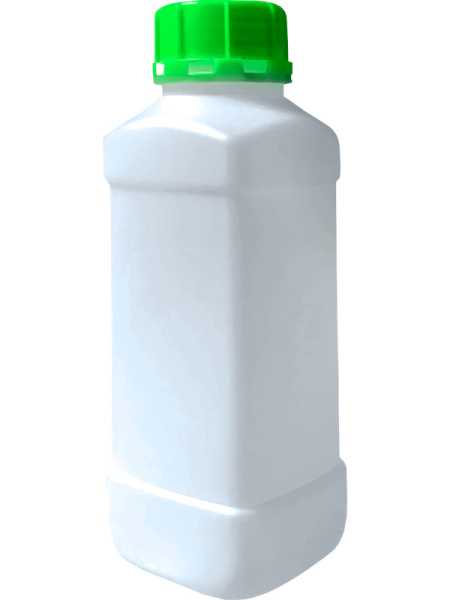 Бутыль 0,5л. квадратная, с пробкой  неокрашенный, арт. ПБ 0,5-38