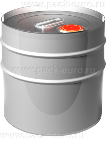 Бочка металл 15л. цилиндр, с ребром жесткости, с крышкой берикап 57мм белый, арт. БМ 15 с ребром