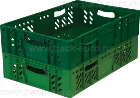 Ящик перфорированный 600×400×140, арт.: 118, объём 33.6, зелёный, код: 00353, арт. 118