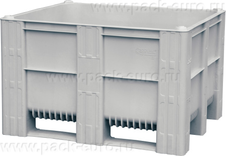 BoxPallet 1200х1000х740 мм сплошной на 3-х полозьях, арт. 10-100-ОА-ACE-3 серый, код: 03109, арт. 10-100-ОА-ACE-3 серый