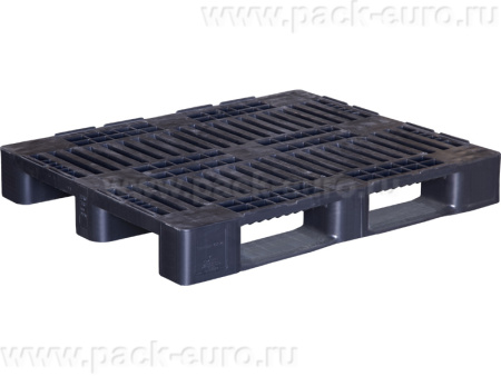 Паллет пластиковый перфорированный 1200х800х160 c бортиком 7 мм Н1, арт. CR 1208 H1 черный
