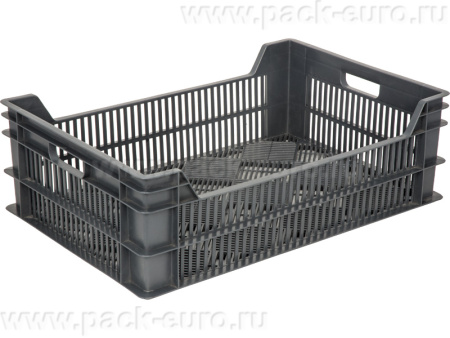 Ящик 600х400х190 перфорированный  чёрный, арт. 106