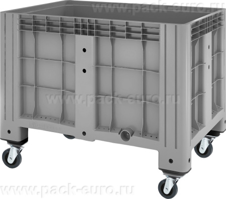 Контейнер 1200х800х913 мм сплошной на колесах, арт. SDBOX 1208 SW серый, код: 12526, арт. SDBOX 1208 SW серый