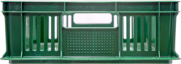 Ящик 600*400*140 мм дно сплош.стенки перф.без ручек зеленый, арт. 705.02.02 Ящик 600*400*140 мм дно сплош.стенки перф.без ручек зеленый, арт. 705.02.02