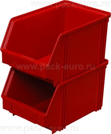 Ящик сплошной 250×148×130 мм, объем 4.81 л., арт.: 7967, красный, код: 00565, арт. 7967