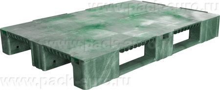 Паллет 1200x800х150 сплошной, на 3-х полозьях, арт. TR 1208-1 зелёный, код: 09477, арт. TR 1208-1 зелёный