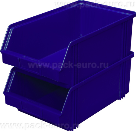Ящик сплошной 400×230×150 мм, объем 13.8 л., арт.: 7963, синий, код: 01670, арт. 7963