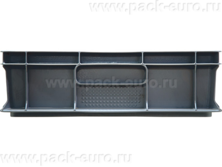 Ящик сплошной 600×400×120 мм, объем 22 л., арт.: 704.03.02 м, серый, код: 16680, арт. 704.03.02