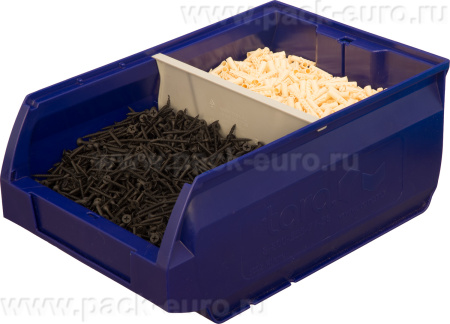 Ящик сплошной 350×230×150 мм, объем 12.08 л., арт.: 5003, синий, код: 10037, арт. 5003
