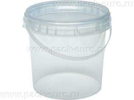 Контейнер п/п 1л. круглый, d-122 мм, с прозрачной крышкой цв. прозрачный, арт. КН-1000- d-122 мм (В)