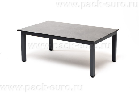 "Канны" журнальный столик из HPL 90х60, H40, каркас серый (RAL 7024), цвет столешницы "серый гранит"