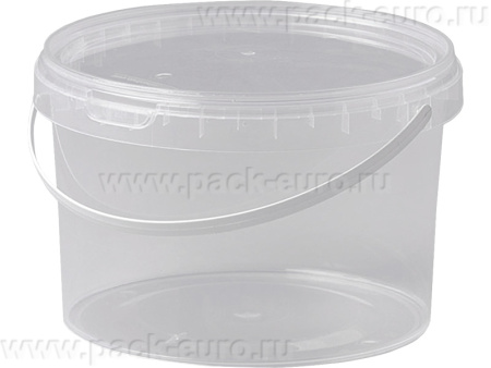 Ведро п/п 3,3л. круглое, под запайку, с прозрачной крышкой, с ручкой пластик прозрачный, арт. ВП 3,3 прозр запайка