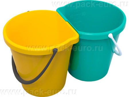 Система многофункциональная "Два ведра" 12л+12л мятно-жёлтый, арт. СМ "Два ведра" мятно-жёлтый