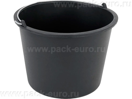 Ведро 12л. строительная, круглое, с ручкой металл чёрный, арт. ВПС-12м