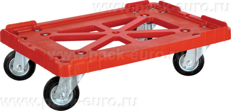 Тележка 600х400 чёрные резиновые колёса, Россия  красный, арт. 508
