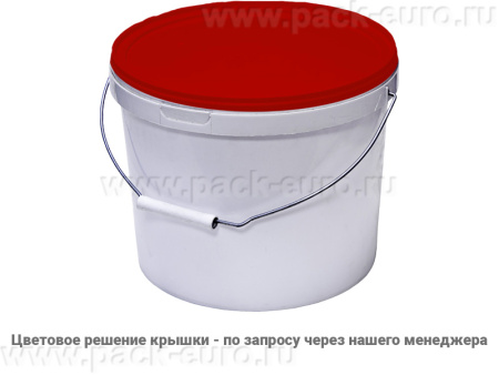 Ведро 11,5л круглое с крышкой с металлической ручкой (ПП), арт. ВП 11,5к бел, код: 15590, арт. ВП 11,5к бел