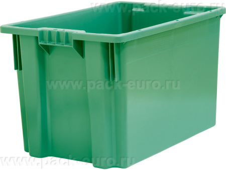 Ящик п/э 600х400х350 сплошной цв. серый(зелёный), арт. 603 ГД