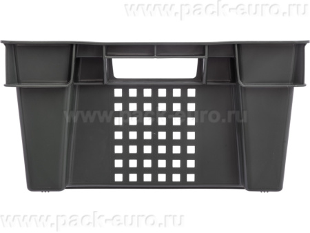 Ящик перфорированный 600×400×200, арт.: 102-У, объём 37, чёрный, код: 09229, арт. 102-У ВС