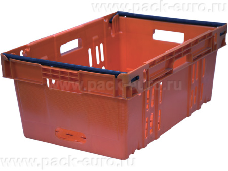 Ящик п/э 600х400х250 со складываемыми ручкам, код: 20727, арт. B-500/6425