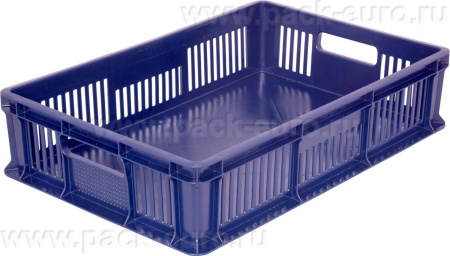 Ящик 600*400*140 мм дно сплош.стенки перф.с ручками синий, арт. 705.02.01