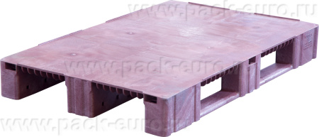 Паллет 1200x800х150 сплошной, на 3-х полозьях  тёмно-бордовый, арт. TR 1208-1 (R) темно-бордовый
