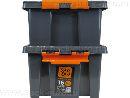 Ящик сплошной 415×300×190 мм, объем 16 л., арт.: Rox Box PRO 16, антрацит, код: 25339, арт. Rox Box PRO 16