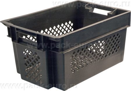 Ящик 600х400х300 перфорированный  чёрный, арт. 108