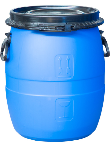 Бочка 48л с крышкой на пластиковом обруче синяя, арт. БП 48 по