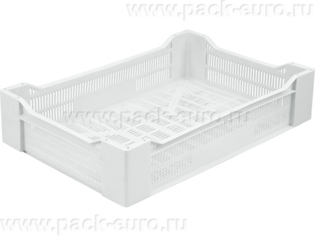Ящик пластиковый перфорированный 600х400х135 неокрашенный, арт. 119 м