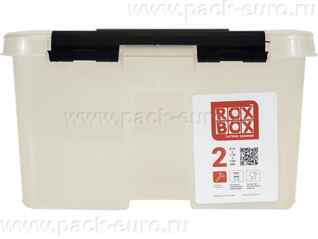 Ящик п/п 210х170х95 мм с крышкой и клипсами, 2 л. прозрачный , код: 18689, арт. Rox Box 2