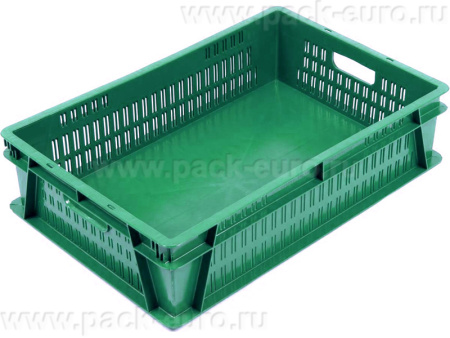 Ящик п/э 600х400х150 дно сплошное, стенки перфорированные, код: 05547, арт. 433-1