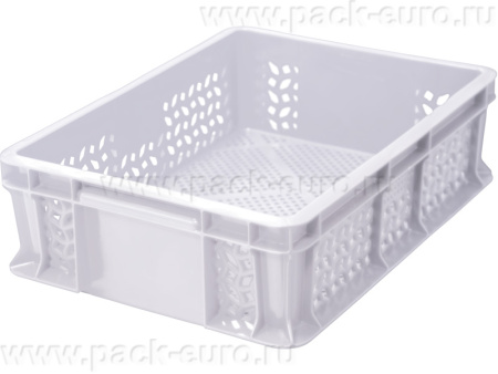 Ящик 400х300х120 мороз. перфорированный, с внешней ручкой  неокрашенный, арт. 701.01.02 м