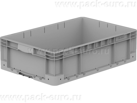Ящик 600х400х170 сплошной, усиленное дно, демпфер по углам цв. серый, код: 40201, арт. HK 4617