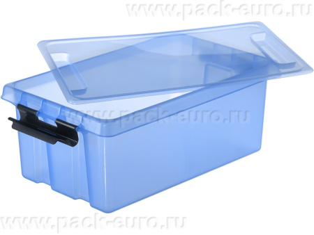 Ящик 400х225х150 с крышкой на клипсах, объем 10, голубой, код:28554, арт. Rox Box Home 10
