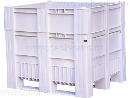 BoxPallet 1200x1000x1035 мм сплошной на полозьях серый, арт. C-Box 1210 S (1035) серый
