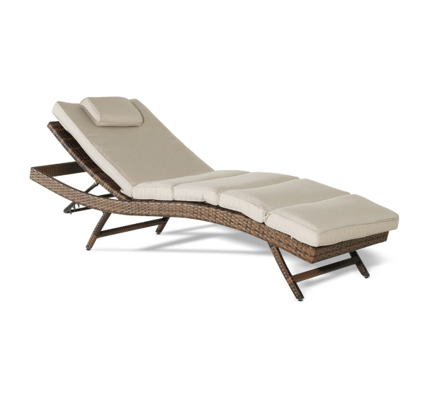 "Лиссабон" шезлонг из искусственного ротанга, цвет коричневый от компании Европактрейд "Лиссабон" шезлонг из искусственного ротанга, цвет коричневый от компании Европактрейд