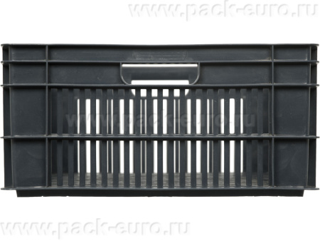 Ящик перфорированный 600×400×190, арт.: 106, объём 48, чёрный, код: 00363, арт. 106
