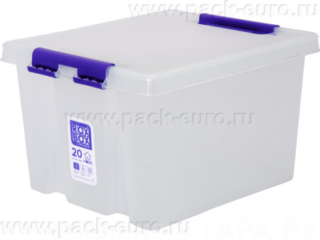 Ящик п/п 395х330х235 20л. с крышкой, на клипсах, код: 37348, арт. Rox Box Home 20