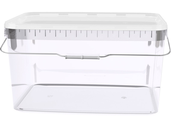 Ведро 11л. прямоугольное, с белой крышкой, ручкой металл,  прозрачный, арт. ВПпр 11 прозр Ведро 11л. прямоугольное, с белой крышкой, ручкой металл,  прозрачный, арт. ВПпр 11 прозр