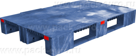 Паллет 1200x800х150 сплошной, усиленный, на 3-х полозьях, арт. TR 1208-1-1 синий, код: 08946, арт. TR 1208-1-1 синий