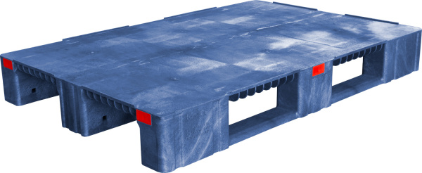 Паллет 1200x800х150 сплошной, усиленный, на 3-х полозьях  синий, арт. TR 1208-1-1 синий